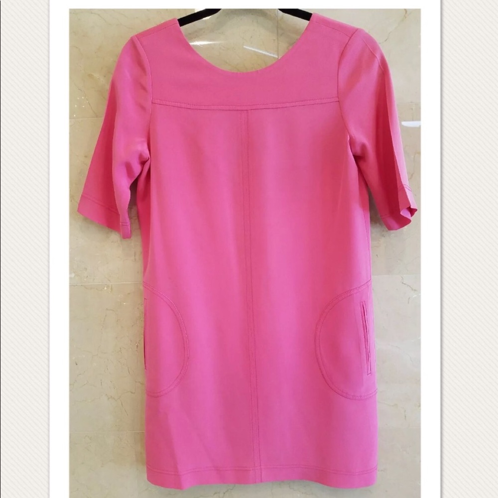 WOMENS ALI RO SILK HOT PINK MINI DRESS